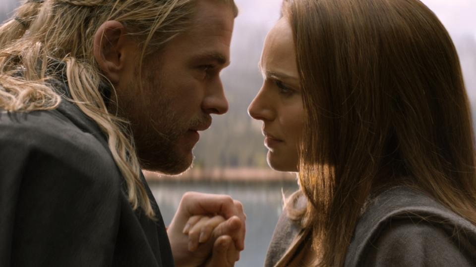 Chris Hemsworth and Natalie Portman in Thor: The Dark World