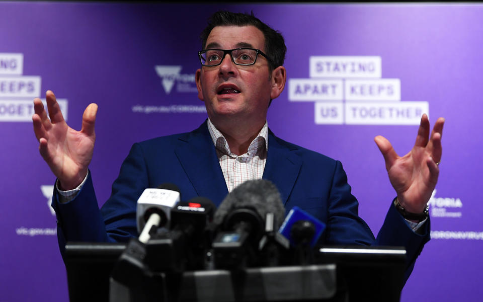 Victorian Premier Daniel Andrews addresses the media during a press conference in Melbourne. Source: AAP