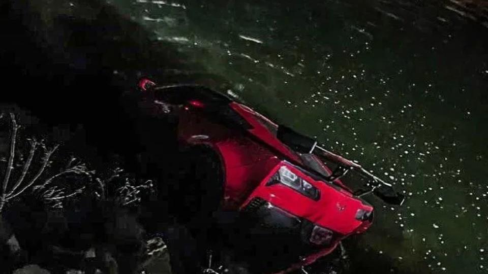Speeding Corvette Takes a Dive in California Canal