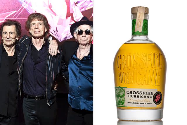 <p>David M. Benett/Alan Chapman/Dave Benett/Getty; Crossfire Hurricane Rum</p> The Rolling Stones release their new rum