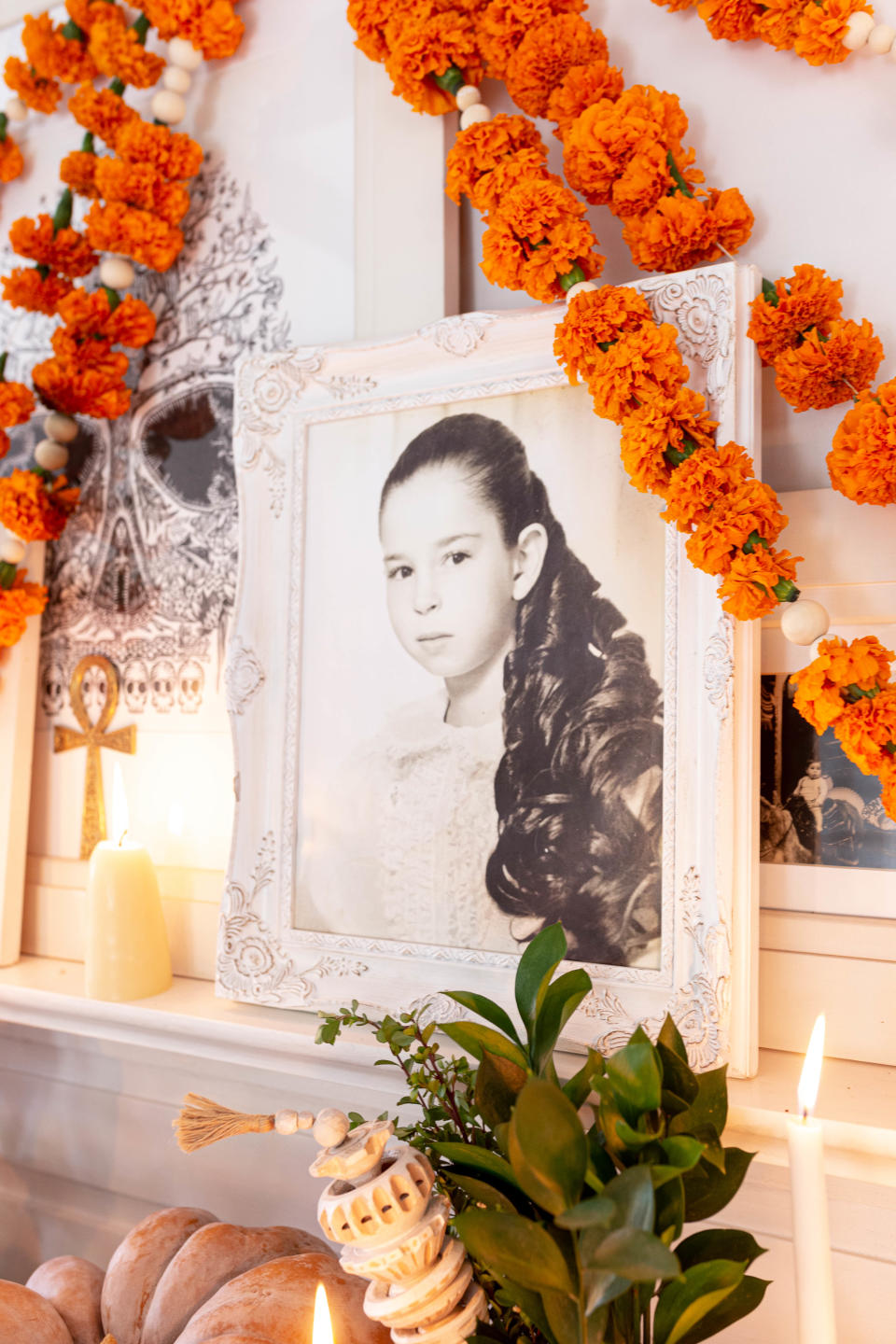 The ofrenda features a photo of Valladolid's mother, who passed away in 2008, as a young girl. (Photo: Cecilia Martin Del Campo)