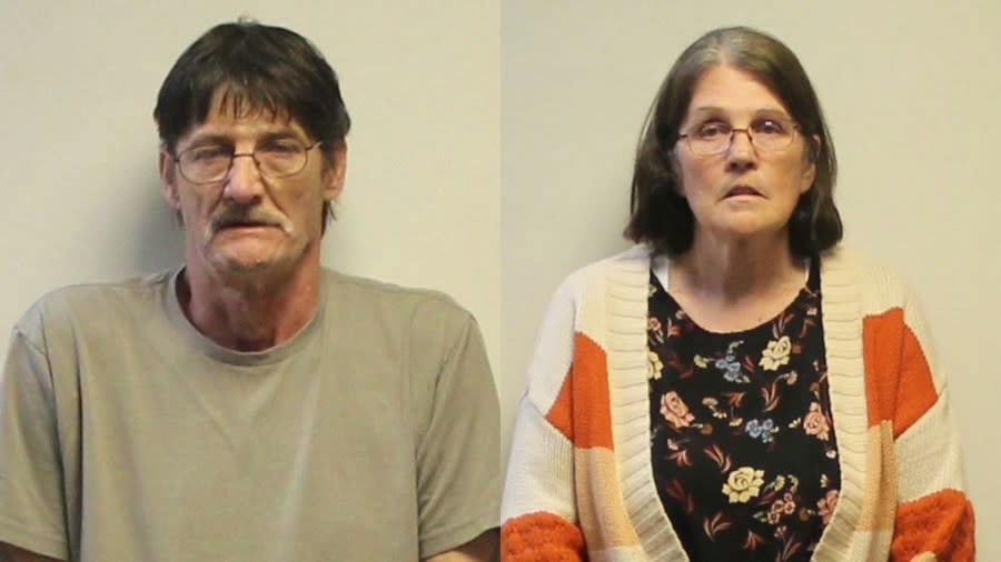 Mug shots of Karl Robart, left, and Theresa Robart, right. (Newaygo County Sheriff's Office)