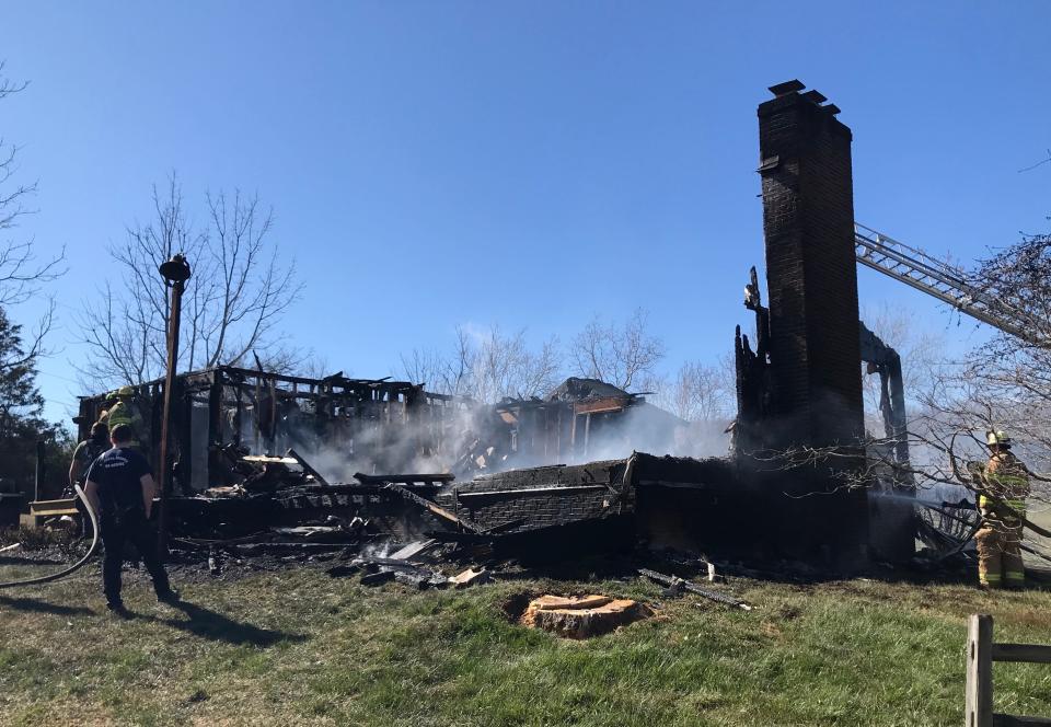 A fire completely destroyed a home Monday afternoon at 162 Chetola Trail in Fort Defiance.