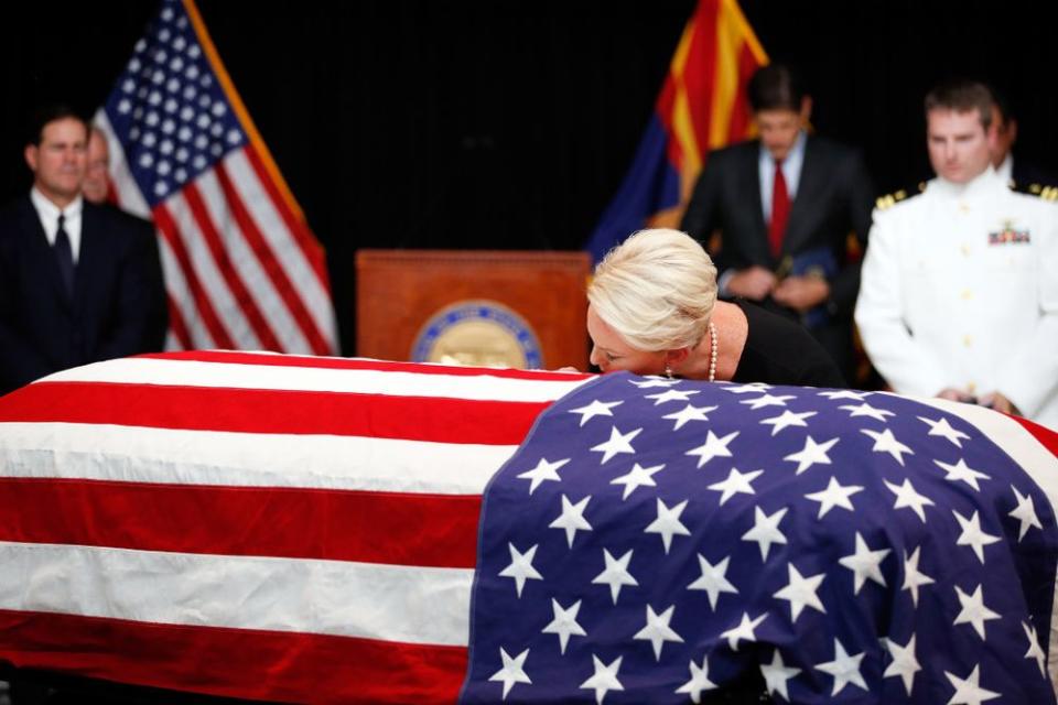 Cindy McCain at her husband's funeral