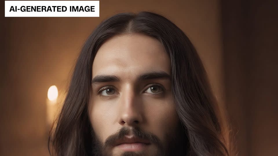 Some AI images of Jesus contain inexplicable details that are neither Biblically nor historically informed. - From Facebook