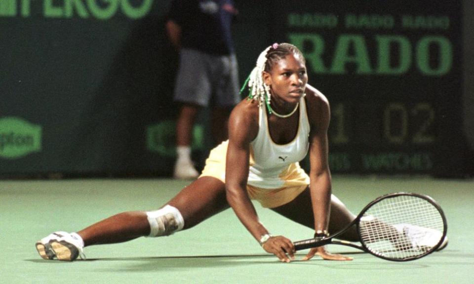 Serena Williams on the court in 1999.