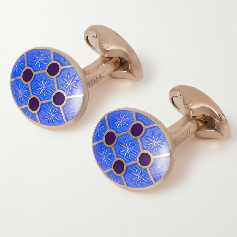 Rose Gold-Plated and Enamel Cufflinks