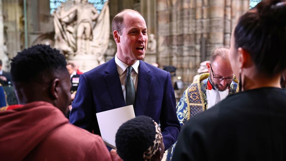 Prince William speaking with guests at Commonwealth Day service