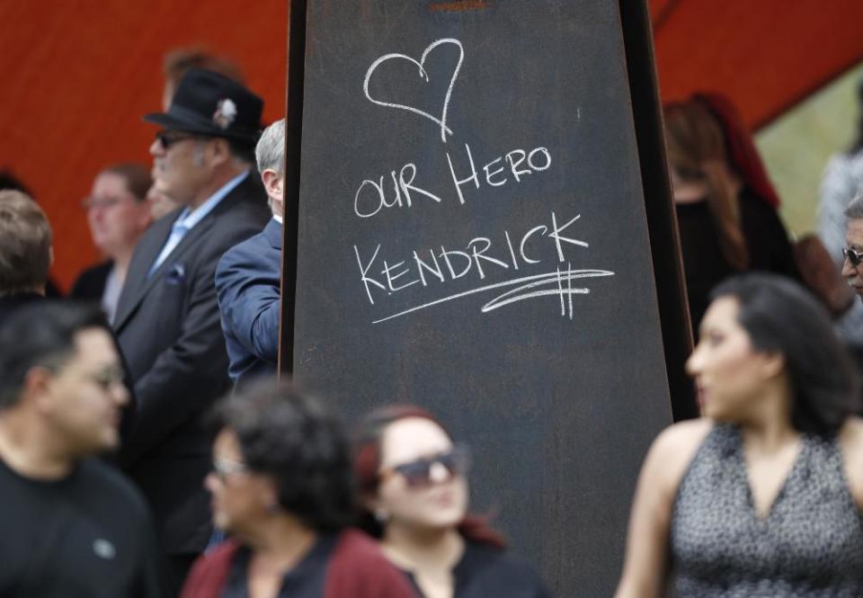 The funeral of Kendrick Castillo, who was killed while trying to stop a gunman in his school.