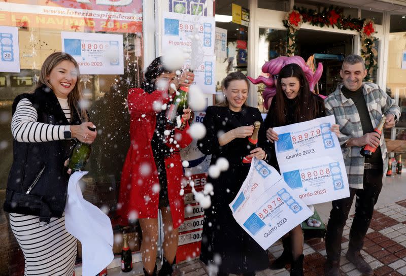 Spain's traditional Christmas Lottery "El Gordo" (The Fat One) in Ronda