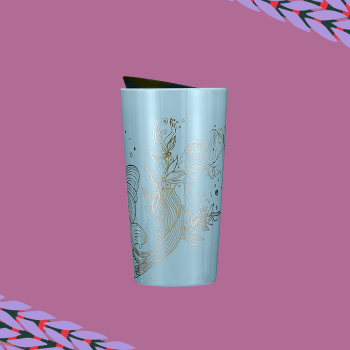 The Icicle Blue Tumbler, part of the Starbucks holiday cup lineup.