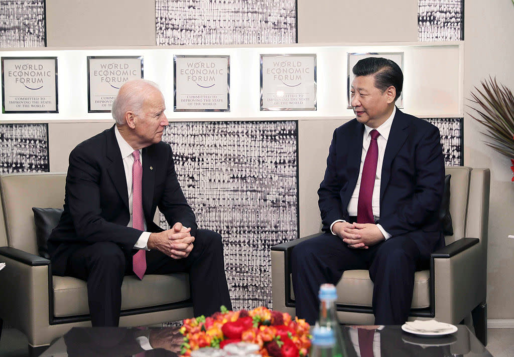 SWITZERLAND-DAVOS-CHINA-XI JINPING-BIDEN-MEETING