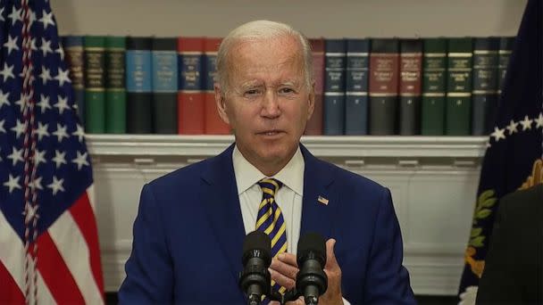 PHOTO: President Joe Biden holds a press conference regarding Student Loans at the White House in Washington, Aug. 24, 2022. (ABC News)