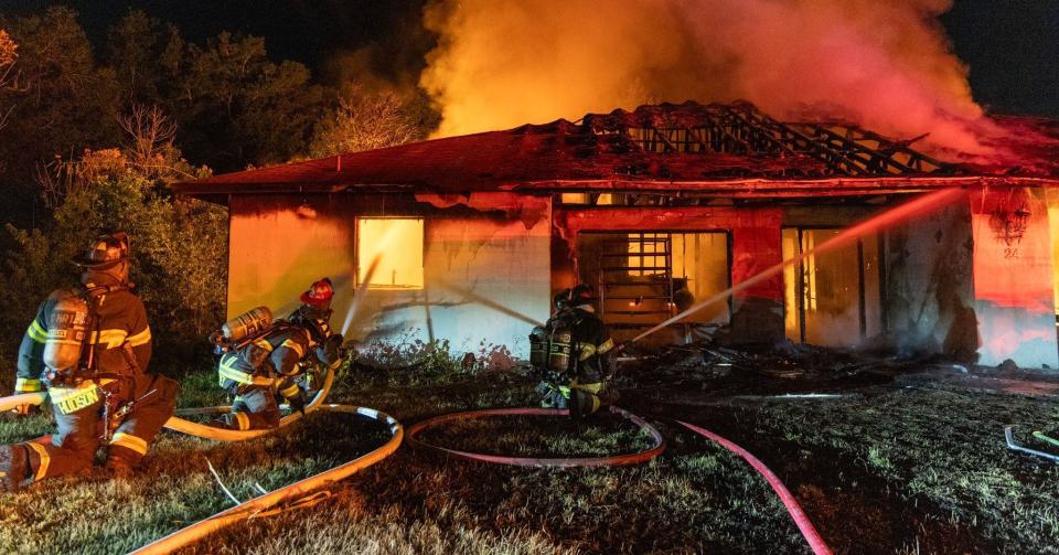 The fire broke out at a home on Juniper Pass Way.