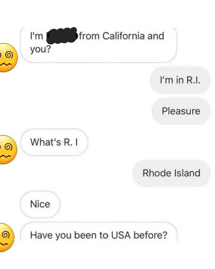 "Have you been to the USA before?"