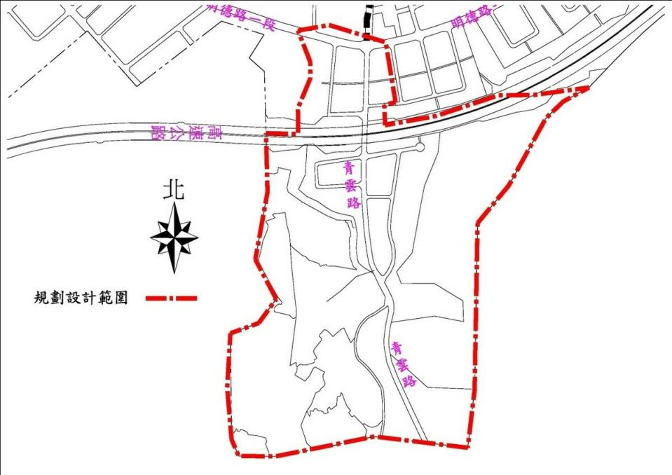 明德路一段以南區域工程範圍（示意圖）   圖：新北市水利局提供