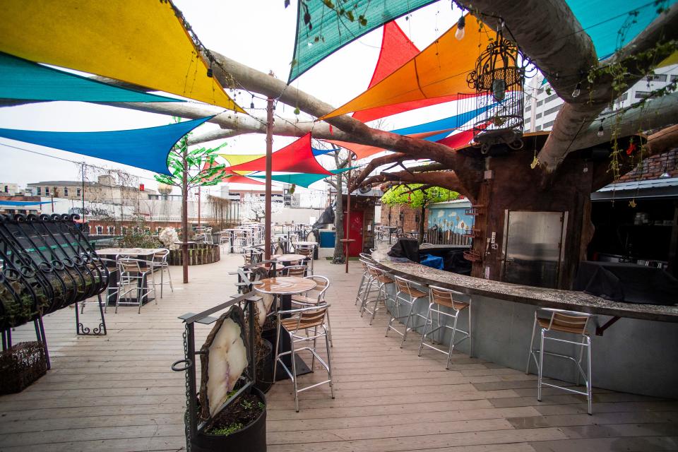 The rooftop at Bernadette’s Crystal Gardens in downtown Knoxville’s Market Square on Friday, February 12, 2021.