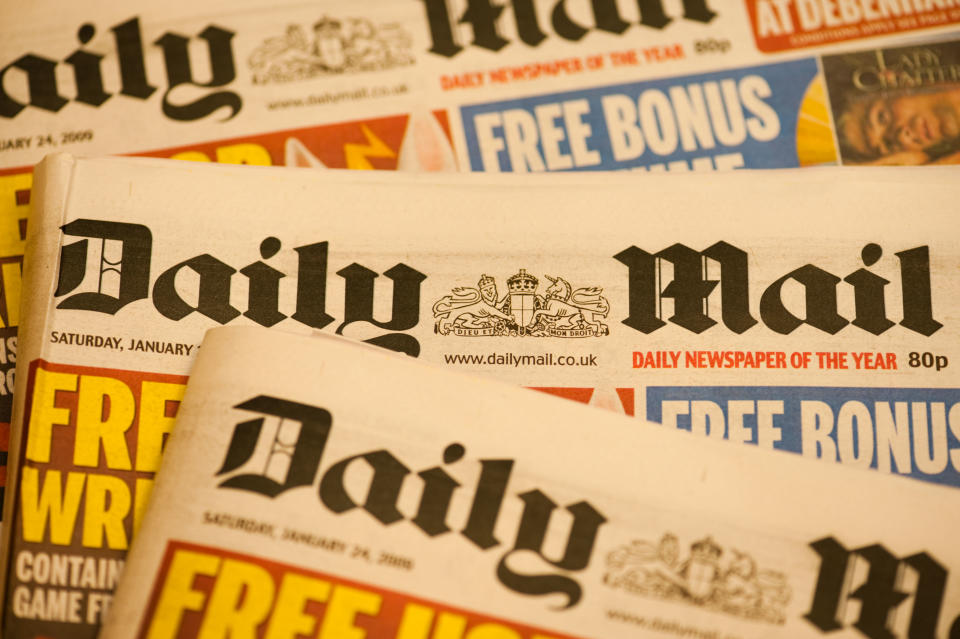 The masthead of the daily UK newspapers The Daily Mail