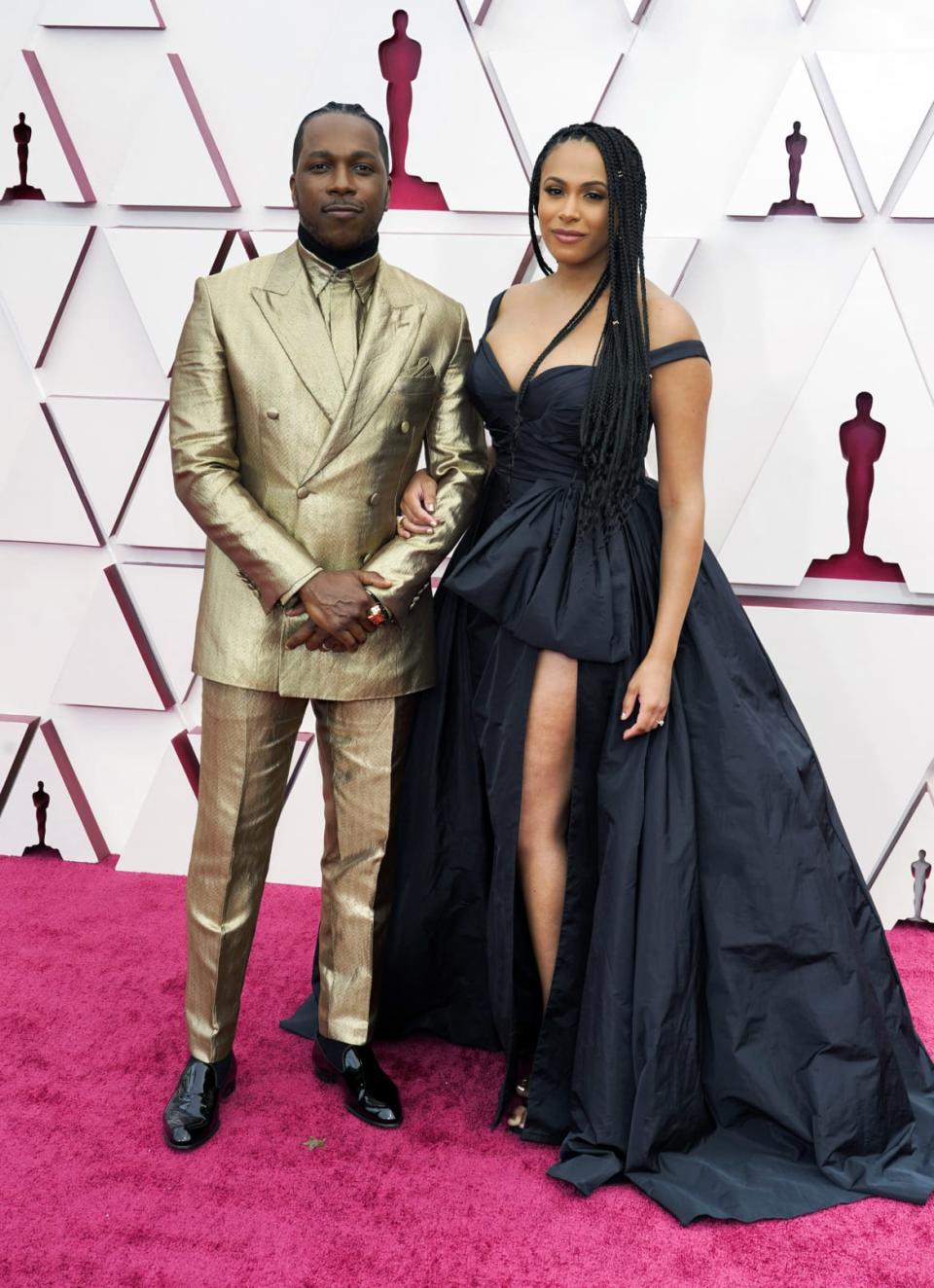 <div class="inline-image__caption"><p>Leslie Odom Jr. and Nicolette Robinson</p></div> <div class="inline-image__credit">Chris Pizzelo-Pool/Getty</div>