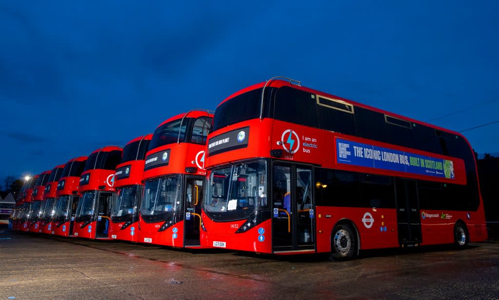 Electric buses built in Scotland for TfL on duty at COP26 in Glasgow before heading to the capital (TfL)