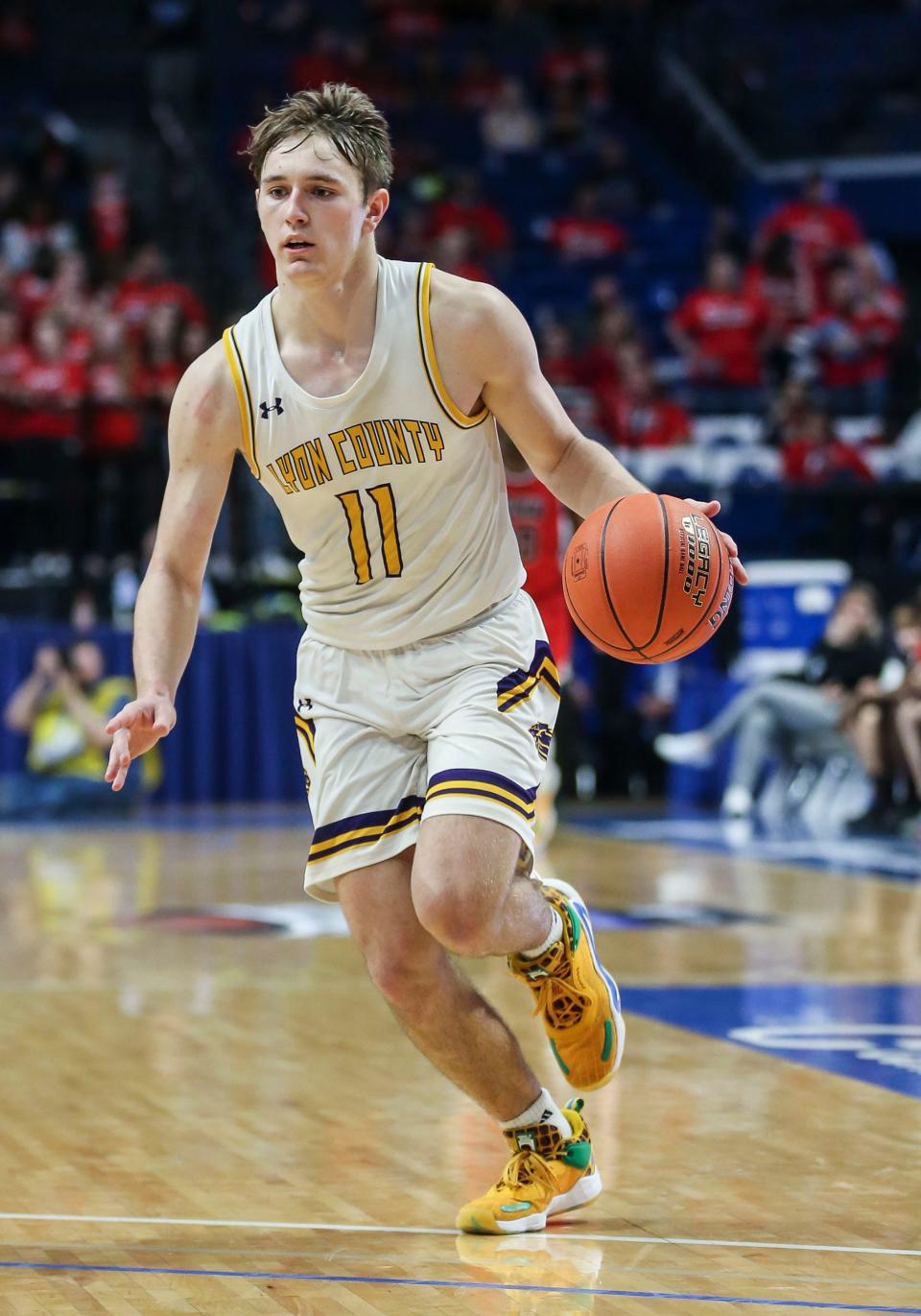 Lyon County's Travis Perry had 26 points in the Lyons' 82-65 win over John Hardin in Thursday's Boys Sweet 16 tournament. March 17, 2022