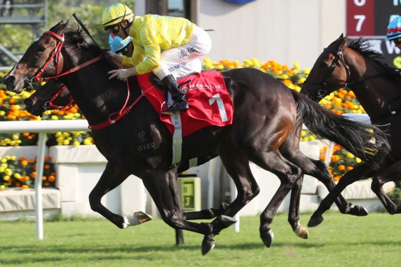 Lucky Sweynesse rebounds from two straight losses, winning Sunday's Group 2 Jockey Club Sprint at Sha Tin Racecourse in Hong Kong. Photo courtesy of Hong Kong Jockey Club