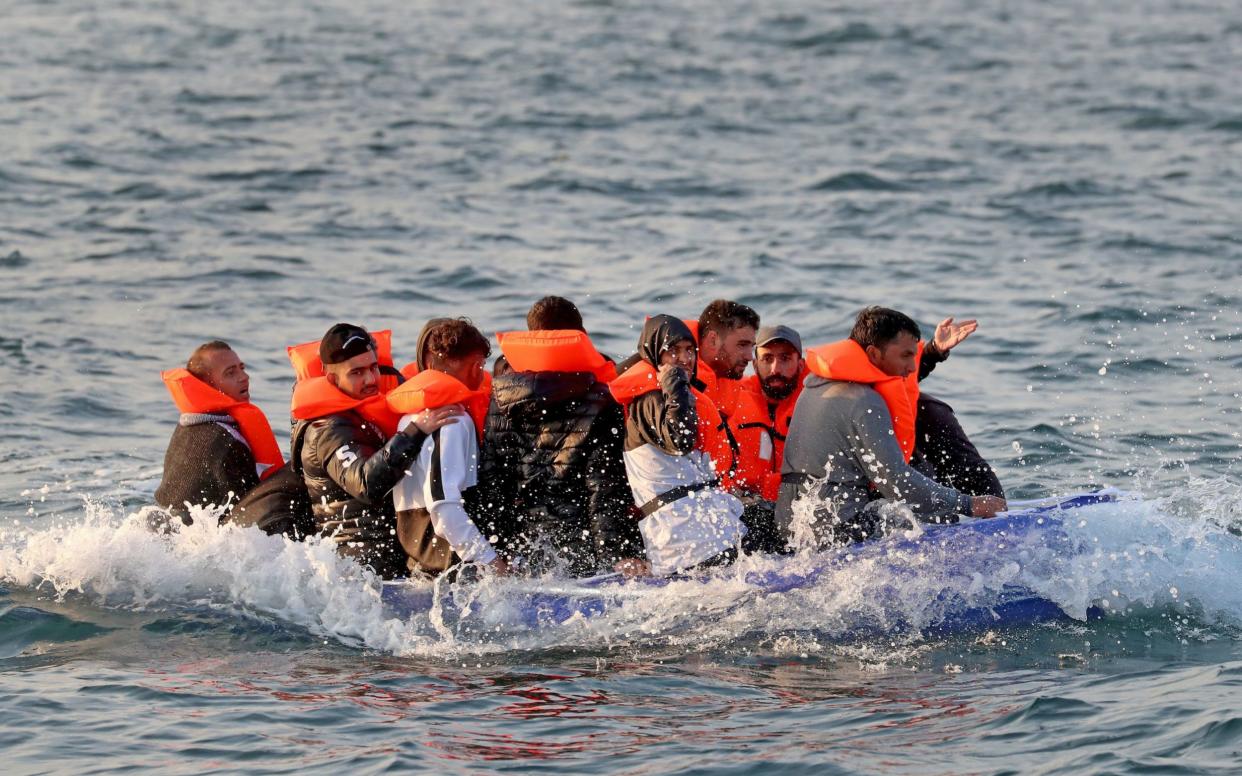 Migrants on small boat in the Channel - Gareth Fuller/PA