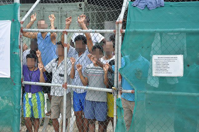 Asylum seekers at the Australian detention camp on Manus Island. Source: AAP