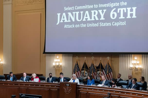 PHOTO: Vice Chair Liz Cheney gavels the end of a hearing of the House select committee investigating the Jan. 6 attack on the U.S. Capitol, in Washington, July 21, 2022 (Alex Brandon/AP)