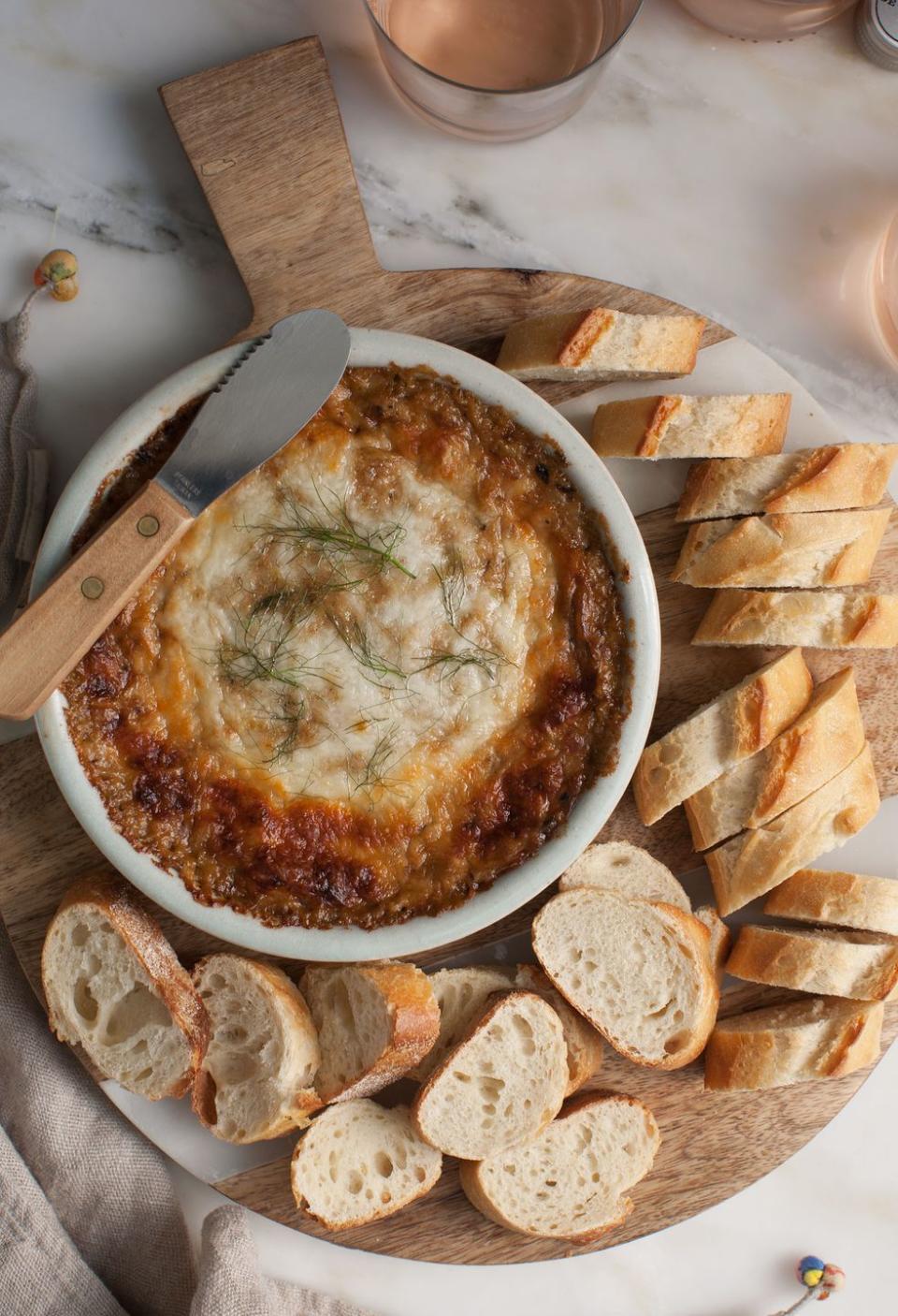 Warm Caramelized Fennel And Leek Cheese Dip