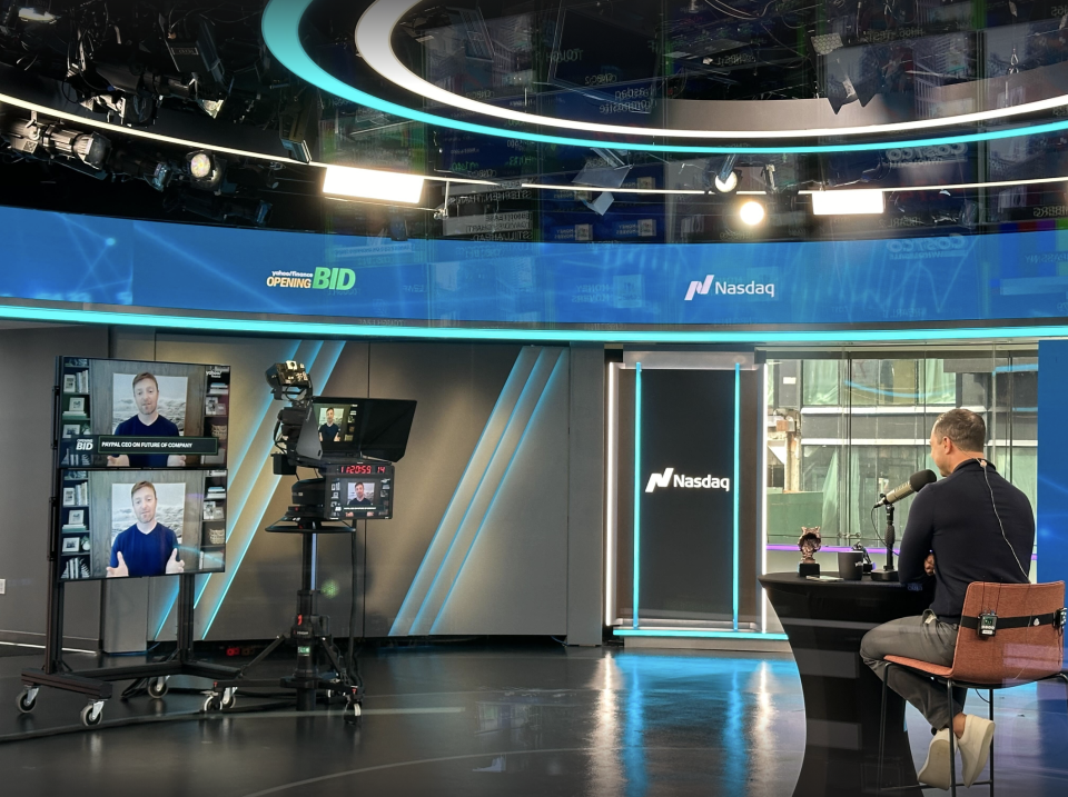 New PayPal CEO Alex Chriss (on TV monitors) speaks with Yahoo Finance executive editor Brian Sozzi about the company's coming transformation. 