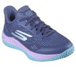 <p>The Skechers Viper Court Pro pickleball sneaker, pictured here in a navy, blue and purple colorway, is designed specifically for the elite pickleball athlete with a supportive and breathable mesh upper and lightweight Ultra Flight cushioning.</p>