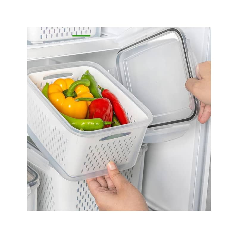 5 PCS Large Fruit Containers for Fridge - Leakproof Food Storage Container