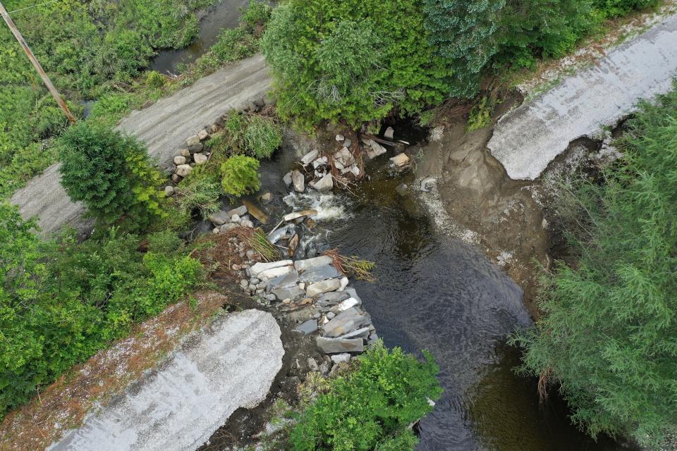 A culvert failure in Hardwick on the Lamoille Valley Rail Trail.