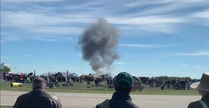 Two planes collided and crashed during the Air Force's Wings Over Dallas event on Saturday, Nov. 12, 2022. / Credit: Agnes Calka