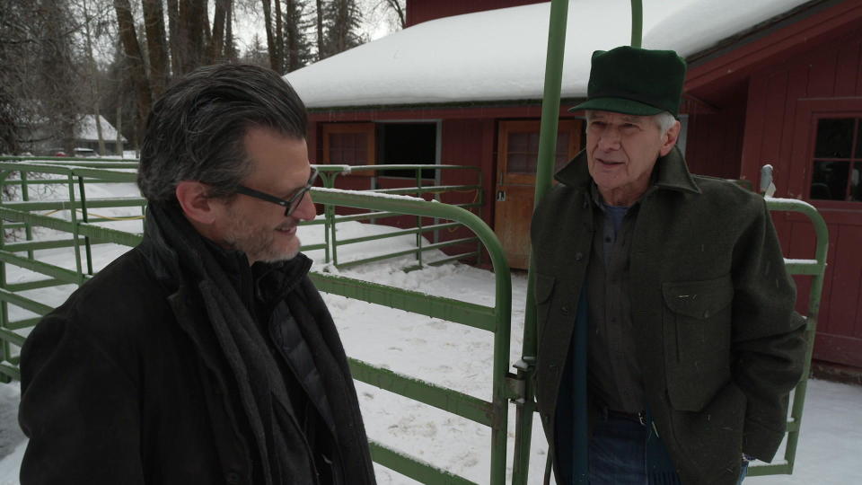 Actor Harrison Ford (right), with Turner Classic Movies host Ben Mankiewicz.  / Credit: CBS News