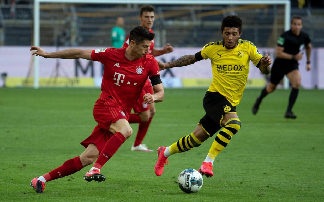 Jadon Sancho came off the bench but found Robert Lewandowski and company too strong - REUTERS