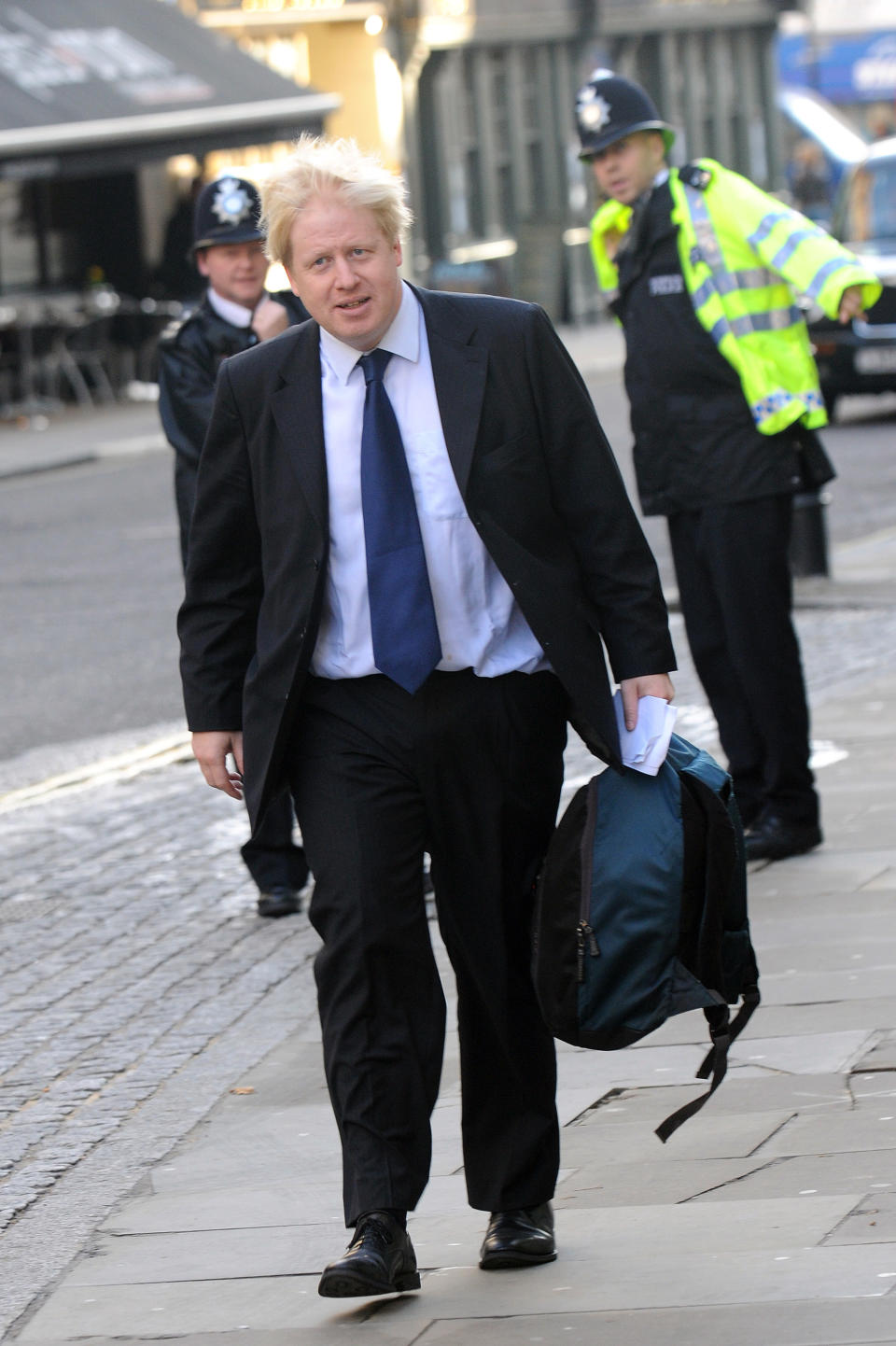 Mayor of London Boris Johnson arrives to attend a concert for children organised by The Prince's Foundation for Children and the Arts at the Royal Opera House on November 14, 2008 in London.