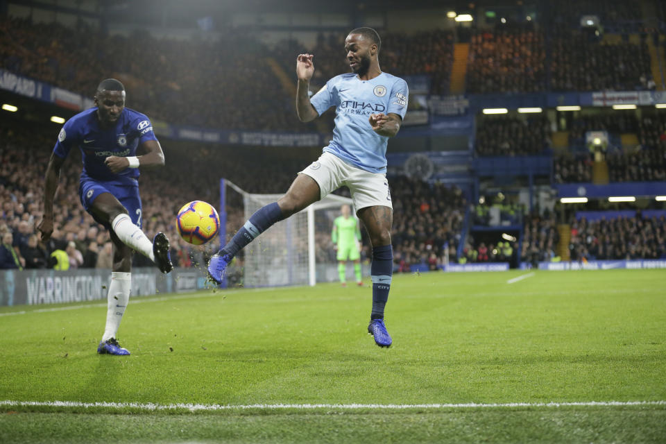 Raheem Sterling (right) was taunted by Chelsea fans on Saturday (Tim Ireland/AP)