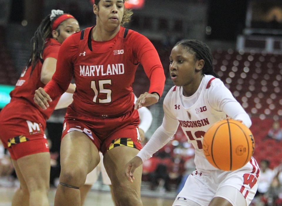 Guard Ronnie Porter, who stands 5-foot-4, has been encouraged by Wisconsin coach Marisa Moseley to play low to the ground and make defenders come down to meet her.