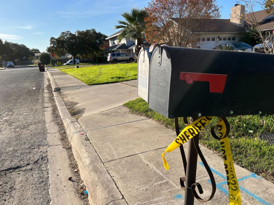 The Bexar County Sheriff's Office is investigating a double homicide on Port Royal Street on Dec. 5, 2023. The homicide is connected to a deadly shooting spree in Austin the same day, according to police. (KXAN Photo/Blake DeVine)