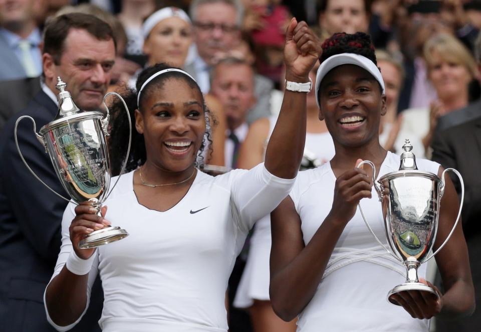 <p>What else can be said about the Williams Sisters? Serena Williams (L) and Venus Williams (R) have not only dominated tennis as individuals but also as a team. They enter Rio winning three of the last four gold medals in Olympic doubles tennis, and have won 14 Grand Slam doubles titles together. (AP) </p>