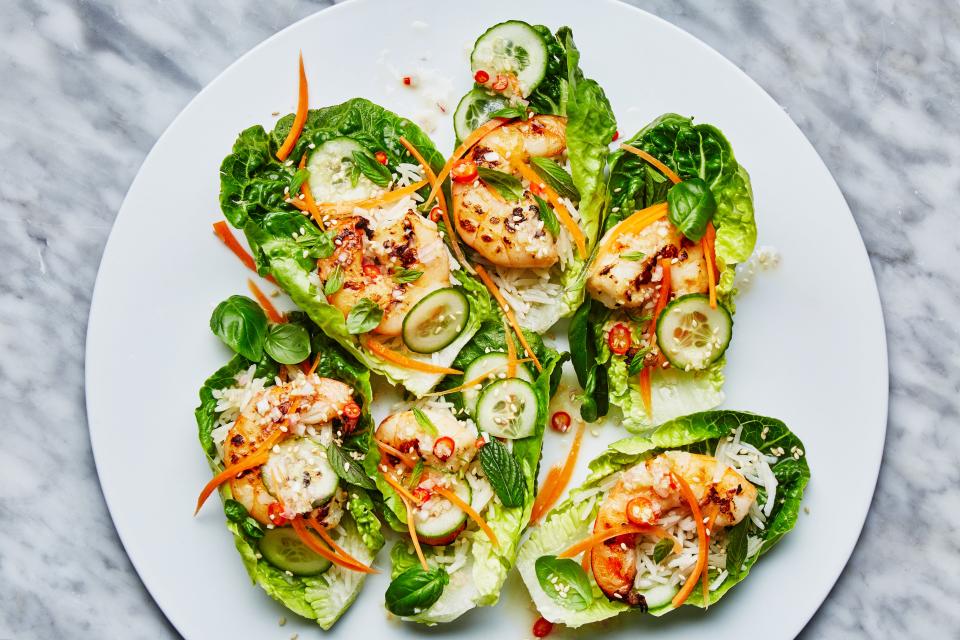 Grilled Citrus-Shrimp Lettuce Cups