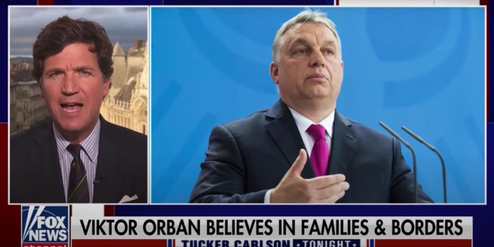 Tucker Carlson discussing Viktor Orban.
