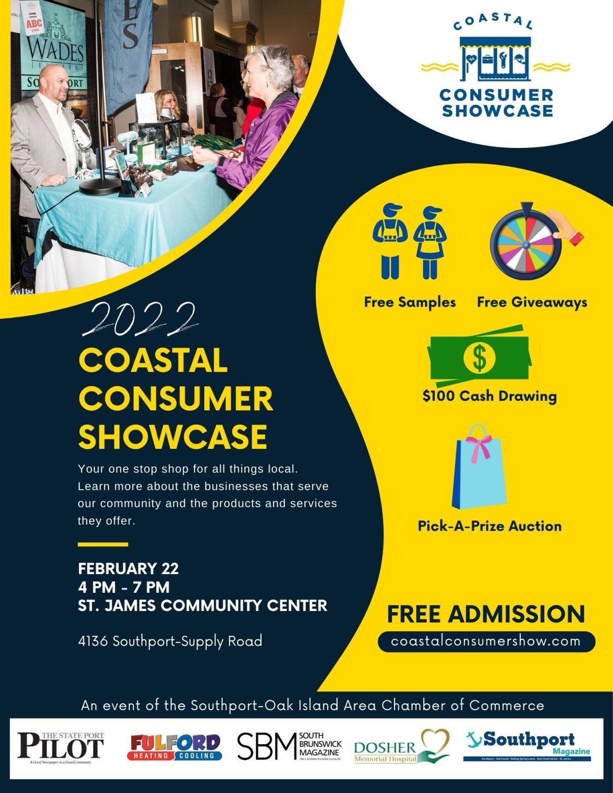 The Coastal Consumer Showcase will be held Feb. 22 at St. James Community Center.