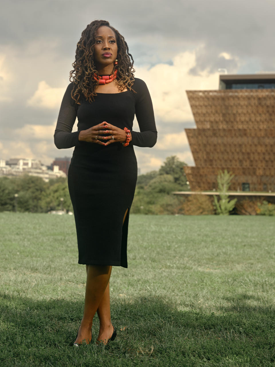 Charlene Fadirepo, a banker and former government regulator, near the National Museum of African American History and Culture<span class="copyright">Jared Soares for TIME</span>