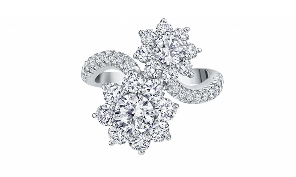 <p>Sunflower Diamond Twin Ring, price upon request, visit <a rel="nofollow noopener" href="http://www.harrywinston.com/en/sunflower-harry-winston-diamond-twin-ring-1" target="_blank" data-ylk="slk:harrywinston.com;elm:context_link;itc:0;sec:content-canvas" class="link ">harrywinston.com</a> or call +1 800.988.4110 for more information </p>