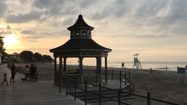 Sunset at Charlotte Beach off lake Ontario in Rochester, New York.