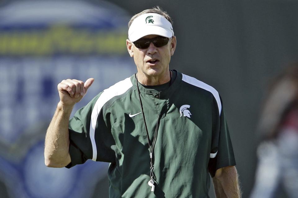 Mark Dantonio has a 90-42 record at Michigan State. (Mike Mulholland/The Ann Arbor News via AP, File)