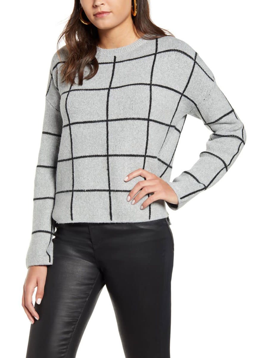 For the Edgy Dresser: Windowpane Check Sweater